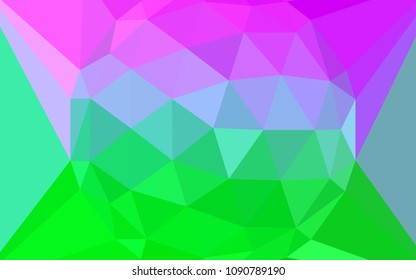 Light Pink, Green vector polygon abstract layout with a gem in a centre. Illustration in abstract style with triangles. Textured pattern for your backgrounds.