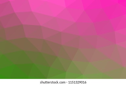 Light Pink, Green vector polygon abstract polygon abstract. Shining illustration, which consist of triangles. A completely new design for your business.