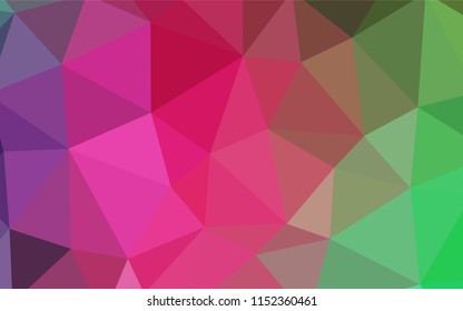 Light Pink, Green vector polygon abstract background. Creative illustration in halftone style with triangles. Polygonal design for your web site.