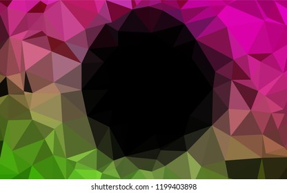 Light Pink, Green vector polygon abstract backdrop. Geometric illustration in Origami style with gradient.  The elegant pattern can be used as part of a brand book.