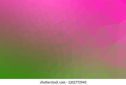 Light Pink, Green vector polygon abstract backdrop. Geometric illustration in Origami style with gradient.  The textured pattern can be used for background.