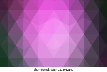 Light Pink, Green vector polygon abstract layout. Creative illustration in halftone style with triangles. Best triangular design for your business.