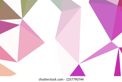 Light Pink, Green vector polygon abstract background. A sample with polygonal shapes. Polygonal design for your web site.