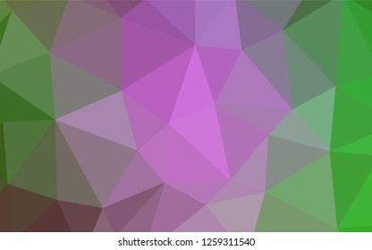 Light Pink, Green vector polygon abstract backdrop. Glitter abstract illustration with an elegant triangles. Textured pattern for your backgrounds.