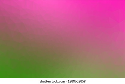 Light Pink, Green vector polygon abstract layout. Colorful illustration in abstract style with gradient. The elegant pattern can be used as part of a brand book.