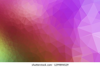 Light Pink, Green vector polygon abstract background. Triangular geometric sample with gradient.  Triangular pattern for your business design.