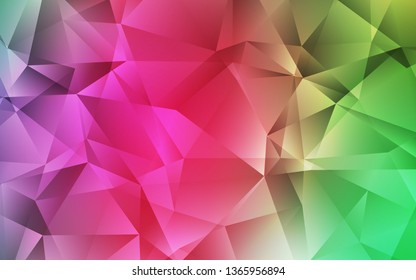Light Pink, Green vector polygon abstract backdrop. Elegant bright polygonal illustration with gradient. A new texture for your web site.