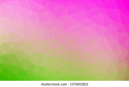 Light Pink, Green vector polygon abstract layout. Geometric illustration in Origami style with gradient. Polygonal design for your web site.