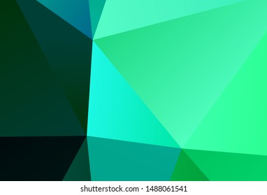 Light Pink, Green vector polygon abstract background. Triangular geometric sample with gradient.  A completely new design for your leaflet.