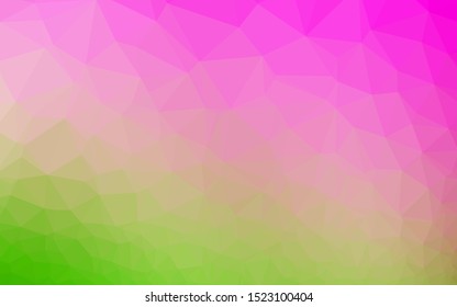Light Pink, Green vector polygon abstract layout. Shining colored illustration in a Brand new style. Brand new style for your business design.