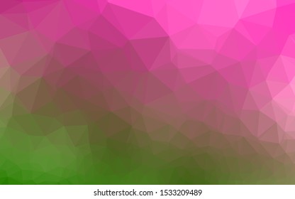 Light Pink, Green vector polygon abstract background. Colorful illustration in abstract style with gradient. Elegant pattern for a brand book.