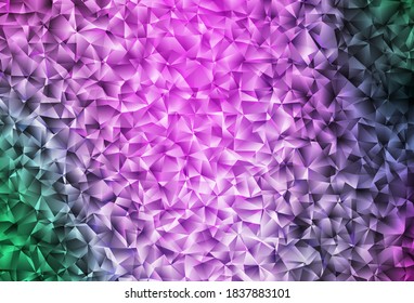 Hellrosa, grüne Vektorpolygon abstrakter Hintergrund. Polygonale abstrakte Illustration mit Farbverlauf. Komplett neue Vorlage für Ihr Banner.