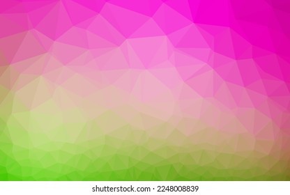 Light Pink, Green vector polygon abstract layout. Creative illustration in halftone style with gradient. Brand new style for your business design.