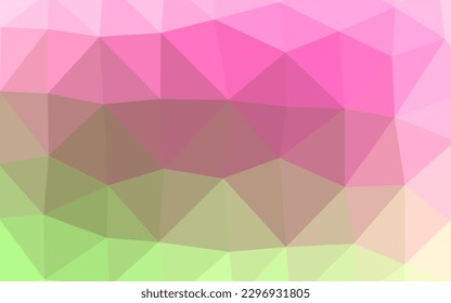 Light Pink, Green vector polygon abstract background. Modern geometrical abstract illustration with gradient. Completely new template for your business design.
