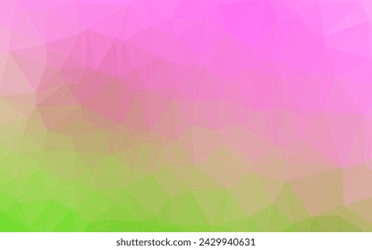 Rosa claro, verde vector polígono abstracto de fondo. Ilustración colorida en estilo Origami con degradado.  Patrón texturizado para el fondo.