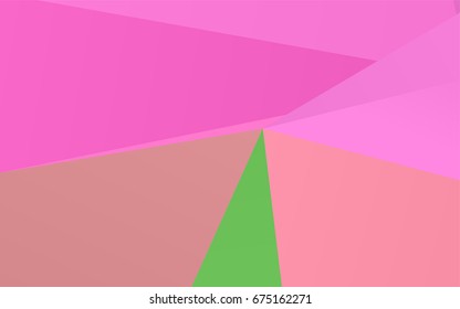 Light Pink, Green vector polygon abstract background. Triangular geometric sample with gradient.  The template can be used as a background for cell phones.
