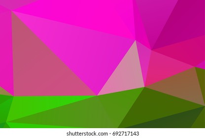 Light Pink, Green vector polygon abstract pattern. Shining colored illustration in a brand-new style. A completely new design for your business.