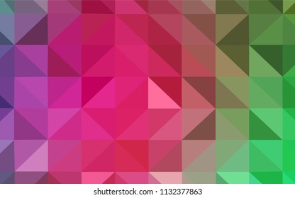 Light Pink, Green vector polygonal pattern. Colorful illustration in abstract style with triangles. Triangular pattern for your design.