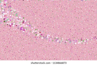 Light Pink, Green vector polygonal illustration consisting of rectangles. Rectangular design for your business. Creative geometric background in origami style with gradient.