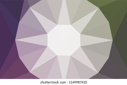 Light Pink, Green vector polygonal background with a diamond. Triangular geometric sample with gradient.  New template for your brand book.
