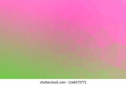 Light Pink, Green vector polygonal template. Creative illustration in halftone style with gradient. The completely new template can be used for your brand book.