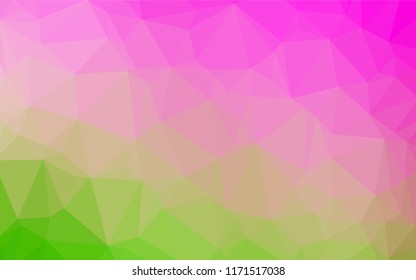 Light Pink, Green vector polygonal pattern. Modern geometrical abstract illustration with gradient. The elegant pattern can be used as part of a brand book.