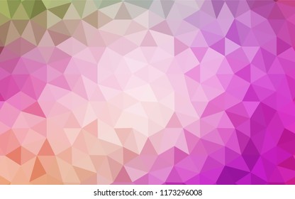 Light Pink, Green vector polygonal template. Glitter abstract illustration with an elegant triangles. A new texture for your web site.