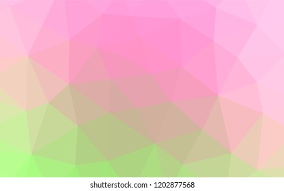 Light Pink, Green vector polygonal template. A sample with polygonal shapes. A new texture for your design.