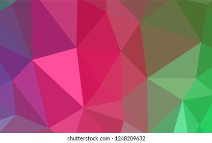 Light Pink, Green vector polygonal template. Creative illustration in halftone style with triangles. Best triangular design for your business.
