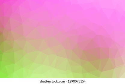 Light Pink, Green vector polygonal template. Colorful illustration in abstract style with gradient. Brand new style for your business design.