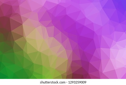 Light Pink, Green vector polygonal pattern. A vague abstract illustration with gradient. Textured pattern for background.