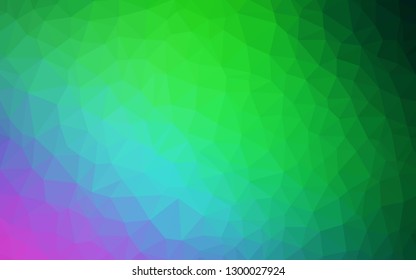 Light Pink, Green vector polygonal background. Triangular geometric sample with gradient.  New template for your brand book.