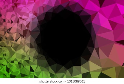 Light Pink, Green vector polygonal pattern. A vague abstract illustration with gradient. New texture for your design.