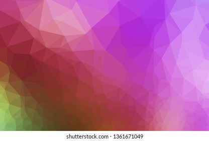 Light Pink, Green vector polygonal template. A sample with polygonal shapes. Textured pattern for background.