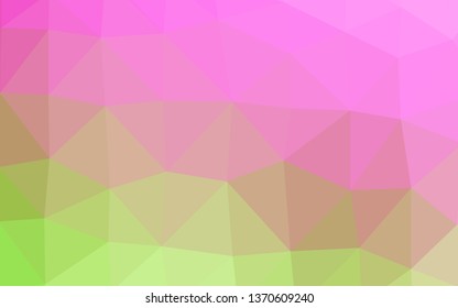 Light Pink, Green vector polygonal template. Creative illustration in halftone style with gradient. Template for your brand book.