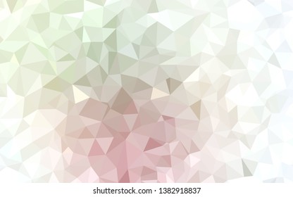 Light Pink, Green vector polygonal background. Shining polygonal illustration, which consist of triangles. A completely new design for your leaflet.