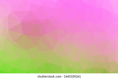 Light Pink, Green vector polygonal pattern. Modern geometrical abstract illustration with gradient. Brand new design for your business.