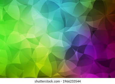 Plantilla poligonal vectorial verde, rosa claro. Ilustración poligonal brillante, que consiste en triángulos. Nuevo estilo para su diseño de negocio.