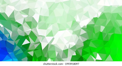 Patrón poligonal vectorial verde claro rosa. Ilustración abstracta con triángulos de gradiente elegantes. Diseño de páginas de aterrizaje.