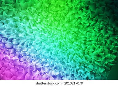 Light Pink, Green vector polygonal background. Creative illustration in halftone style with triangles. Triangular pattern for your design.