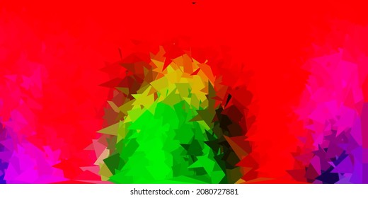 Patrón poligonal vectorial verde claro rosa. Ilustración en vidrio roto con triángulos. Fondo de escritorio para tus aplicaciones web.