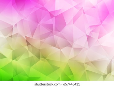 Light Pink, Green vector polygonal template. Brand-new colored illustration in blurry style with gradient. The completely new template can be used for your brand book.