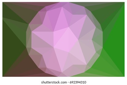 Light Pink, Green vector polygonal illustration, which consist of triangles with a gemstone in center. Triangular design of a huge diamond for your business. Creative geometric background of gems.