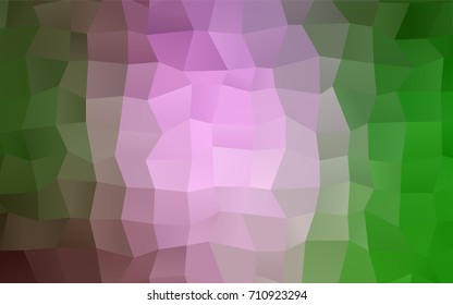 Light Pink, Green vector polygonal illustration consisting of rectangles. Rectangular design for your business. Creative geometric background in origami style with gradient.