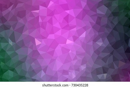 Light Pink, Green vector polygonal illustration, which consist of triangles. Triangular design for your business. Creative geometric background in Origami style with gradient