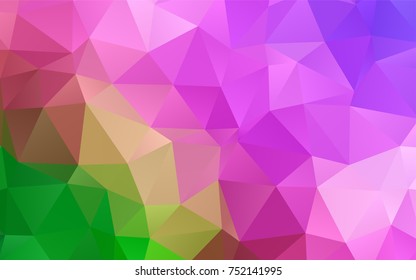 Light Pink, Green vector polygonal pattern. Shining colored illustration in a brand-new style. A new texture for your design.