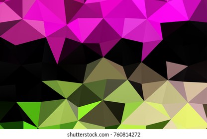 Light Pink, Green vector polygonal template. Colorful abstract illustration with gradient. The best triangular design for your business.