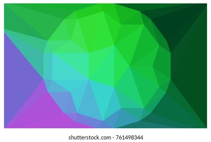 Light Pink, Green vector polygonal illustration, which consist of triangles with a gemstone in center. Triangular design of a huge diamond for your business. Creative geometric background of gems.