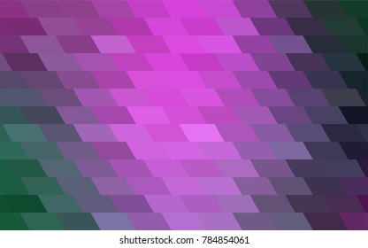 Light Pink, Green vector polygonal illustration consisting of rectangles. Rectangular design for your business. Creative geometric background in origami style with gradient.