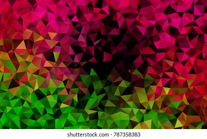 Light Pink, Green vector polygonal pattern. Colorful illustration in abstract style with gradient. A new texture for your design.